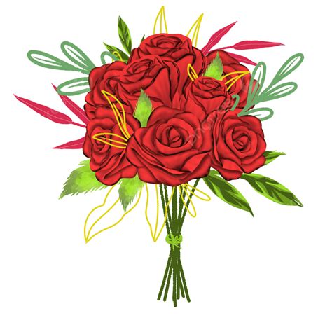 Red Rose Bouquet Hd Transparent Red Rose Bouquet Flower Wedding