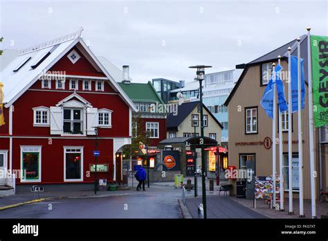 Historic Center Laugavegur Downtown Reykjavik Iceland Stock Photo Alamy
