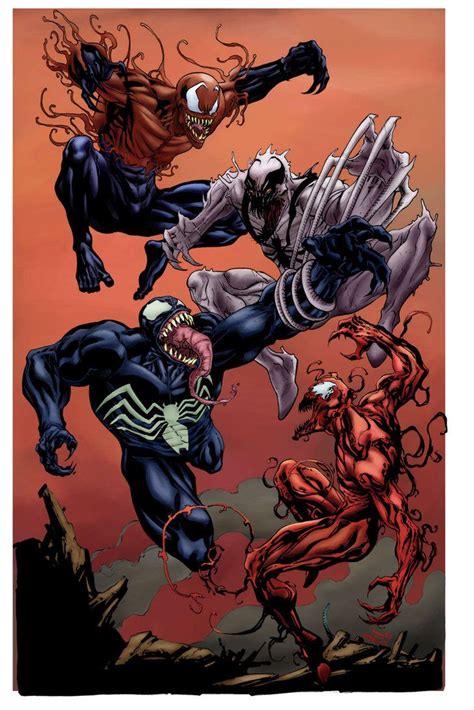 Symbiotes Venom Carnage Anti Venom And Toxin Symbiotes Marvel