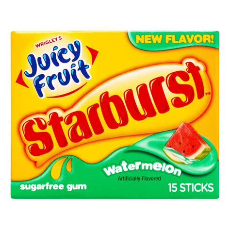 Juicy Fruit Starburst Gum Watermelon 15 Pcs