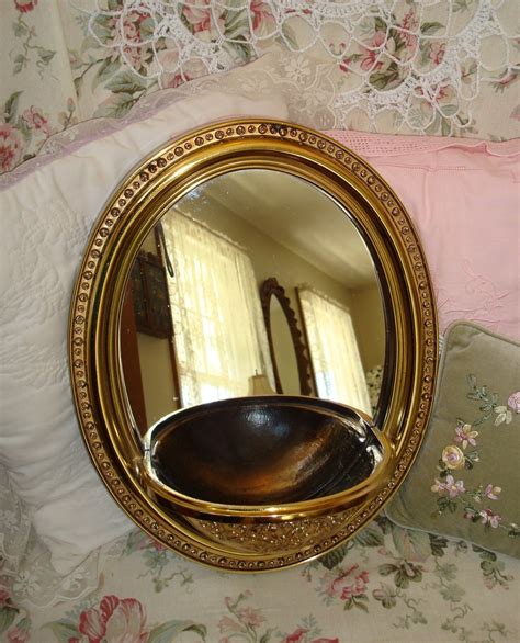 Syroco Mirror Gold Ornate Mirror Wall Pocket Vase Oval Mirror