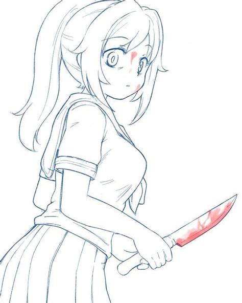 Anime Yandere Coloring Pages Coloring And Drawing