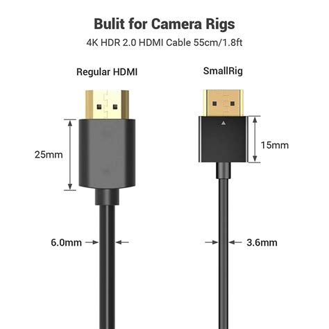 Smallrig Pvc Ultra Slim 4k Hdmi Cable C To A Hdmi 20 55cm Length