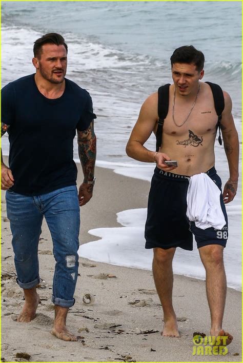 Brooklyn Beckham Goes Shirtless In Miami Shows Off New Tattoos Photo