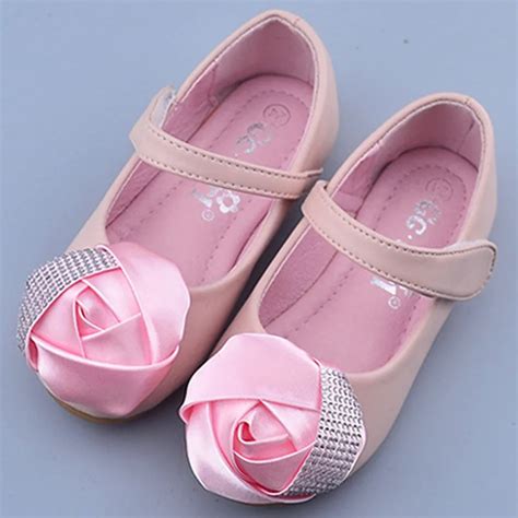 Fancy Rose Flower Girls Wedding Shoes 2017 New Childrens Flats Shoes