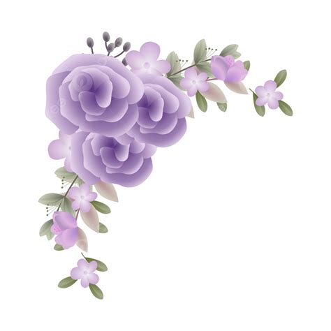 Purple Rose Corner Border Vector Wedding Elegant Purple Rose Frame