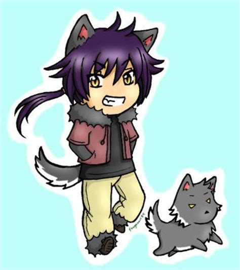 The boy in art (linked via a disclaimer). The wolf boy by Fuugis on DeviantArt