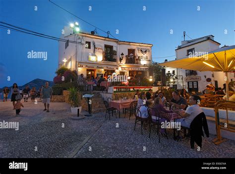 Restaurant In Old Town Of Altea Province Alicante Spain Stock Photo
