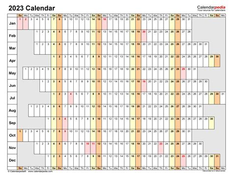 Free Excel Calendar Template 2023 Customize And Print
