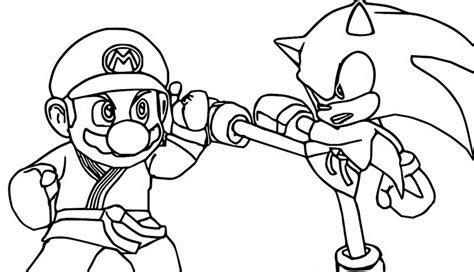 Coloring Page Mario And Sonic At The Olympic Games Tokyo 2020 Sonic