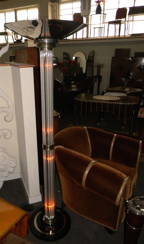 Stunning Art Deco Floor Lamp With Glass Rods And Lights Floor Lamps