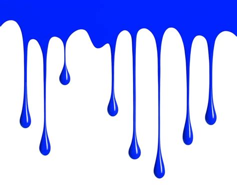 Blue Paint Dripping Isolated Over White Background Stock Photo By