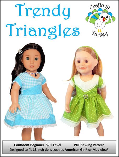 crafty lil turkey trendy triangles summer dress doll clothes pattern for 18 dolls