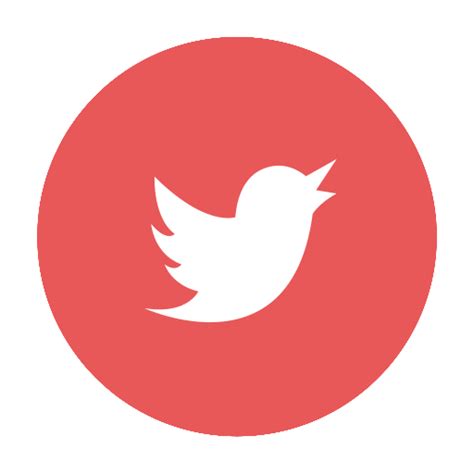 Circular Media Modern Red Social T Tw Tweet Twitter Icon