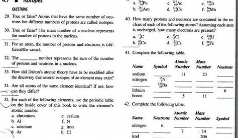 Atomic Structure Worksheet Answer Key / Atomic Structure Worksheet And