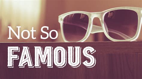 Not So Famous 4 Week Series Ministry To Youth