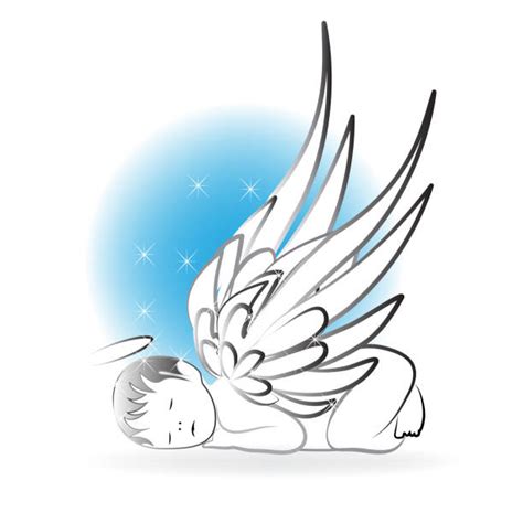 Drawing Of A Praying Baby Angel Illustrations Royalty