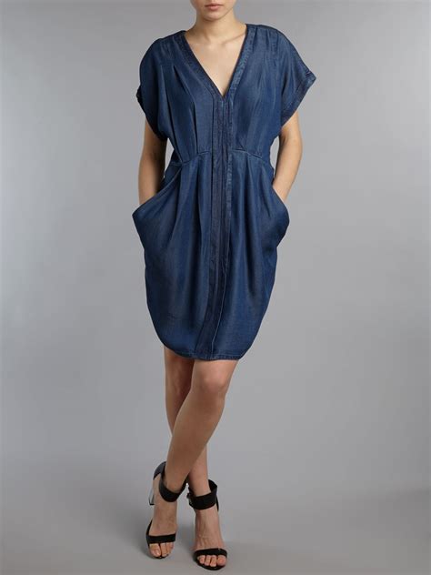 Whistles Jessica Tencel Dress In Blue Lyst