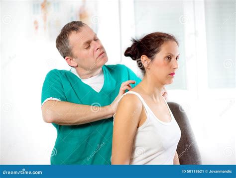 Chiropractor Massage The Female Patient Spine And Back Stock Image Image Of Back Hips 50118621