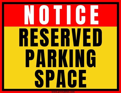 21 Printable Reserved Parking Sign Download Free Pdfs