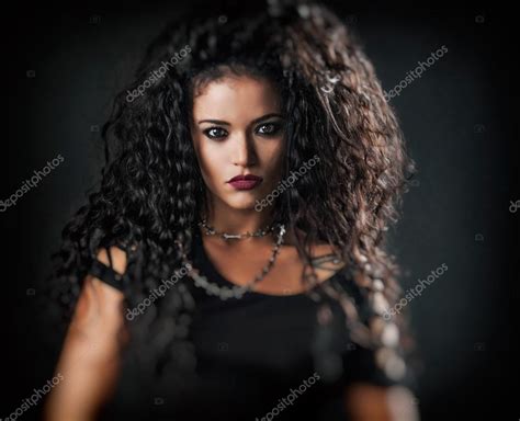 Beautiful Rocker Girl Portrait With Bokeh Stock Photo By ©patronestaff