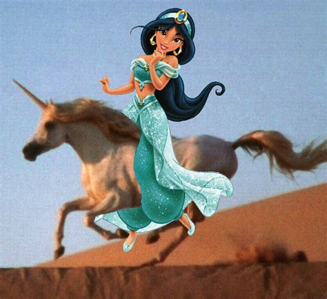Princess Jasmine Riding On Her Beautiful Unicorn Princess Jasmine Fan