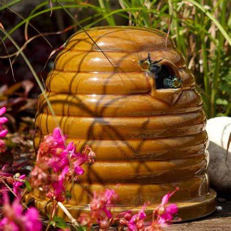 Ceramic Bee Skep Bee Habitat Bumble Bee Nester Unique Garden Art