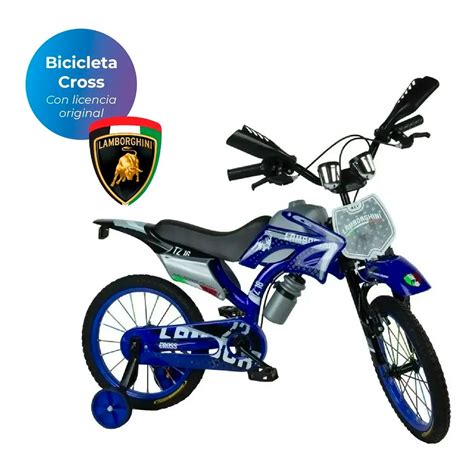 Bicicleta Tipo Motocross Niños Rodado 16 Con Sonido Original Azul