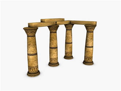 Egyptian Columns 3d Model Cgtrader