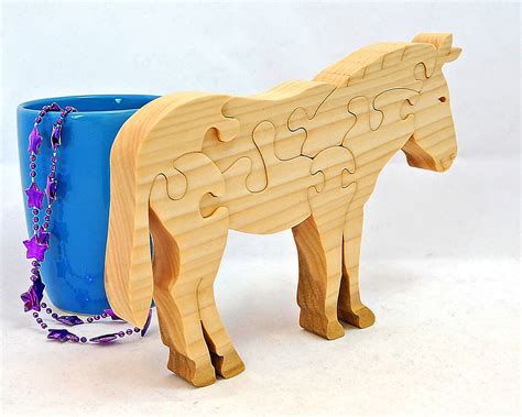 Wooden Donkey Puzzle That Stands Up Burro Art Shelf Sitter Etsy