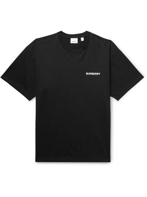 Burberry Logo Print Cotton Blend Jersey T Shirt Black Burberry