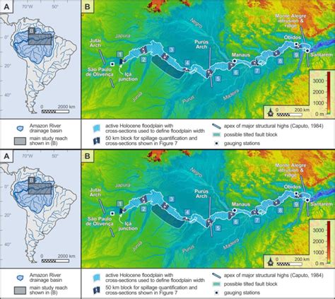 A Location Map Of The Amazon Catchment B Study Reach For Floodplain