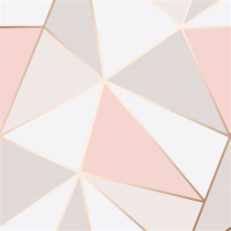 Pink And Rose Gold Wallpaper Geometric Pattern Apex By Fine Decor