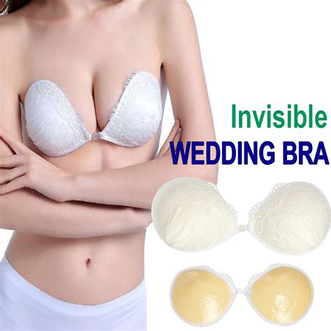 Sayfut Sayfut Bridal Strapless Self Adhesive Lace Bra Reusable Push