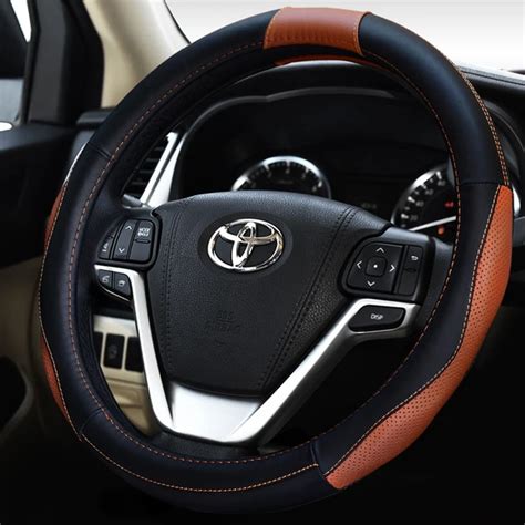 Fashion Genuine Leather Sports Car Steering Wheel Cover For Toyota