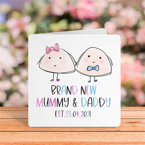 Brand New Mummy And Daddy Personalised Card By Parsy Card Co