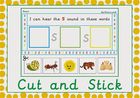Simply Kids Learning Phase 2 Phonics Cut And Stick Beginning Sound