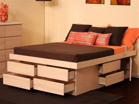 King Size Platform Bed With Drawers Underneath Home Design Ideas