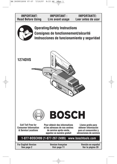 Bosch 1274dvs Operatingsafety Instructions Manual Pdf Download