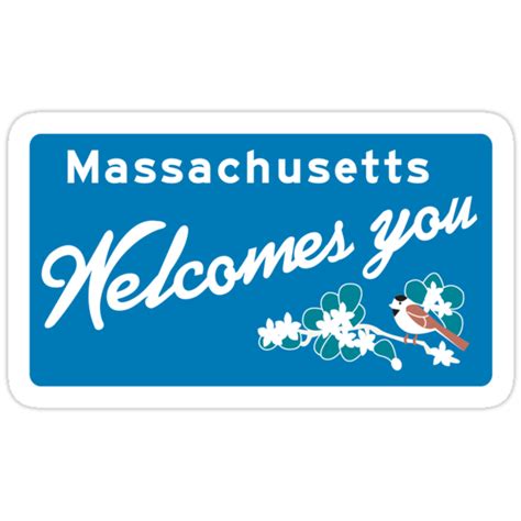 Welcome To Massachusetts Road Sign Usa Stickers By Worldofsigns