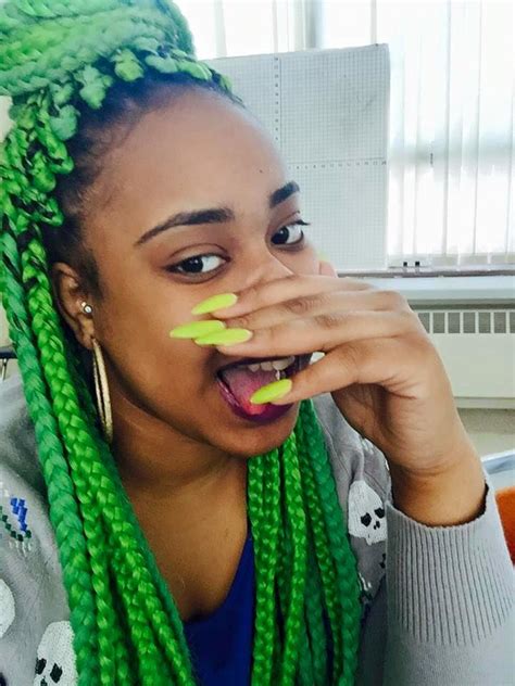 Neon Green Box Braids On Black Women Hairstyles And Etc
