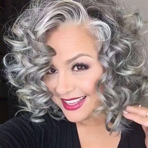 UPDATED American Wave Perm Hairstyles March Long Gray Hair Gray Hair Highlights