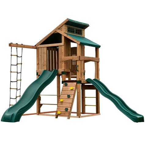 Swing N Slide Playsets Hideaway Clubhouse Plus Playset With Cool Wave