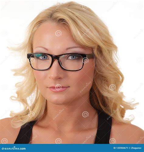 Blonde Woman Wearing Glasses Stock Image Image Of Corporate Girl 135984671