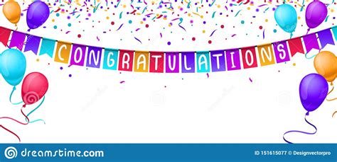 Congratulations Festive Banner On White Background Stock Vector