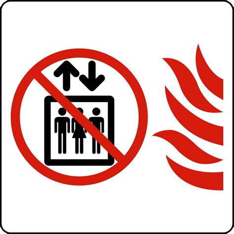 Do Not Use Elevator In Case Of Fire Sign On White Background 21643776 Vector Art At Vecteezy