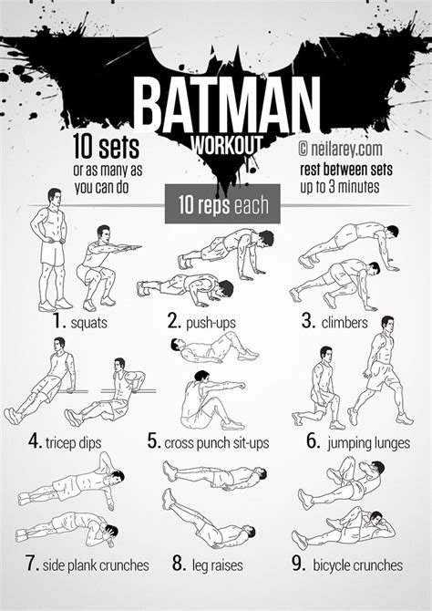 Batman Workout Ejercicios Rutinas De Ejercicio Y Ejercicios De