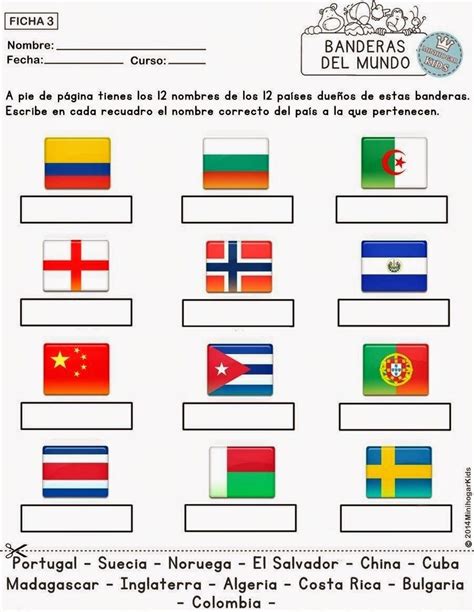 PRIMERAS 4 FICHAS Sobre Las Banderas Del Mundo Donde El Estudiante