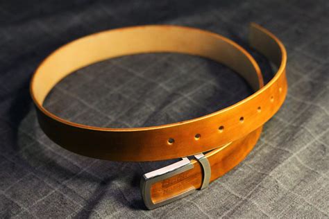 Handmade Brown Leather Belt Vegetable Tanned Cow Leather Belt For Men