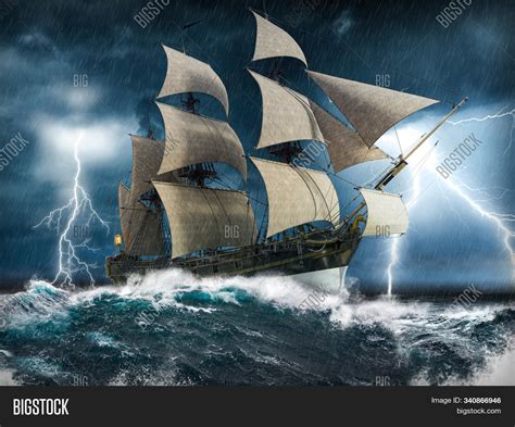 Ocean Sailing Ship Image And Photo Free Trial Bigstock